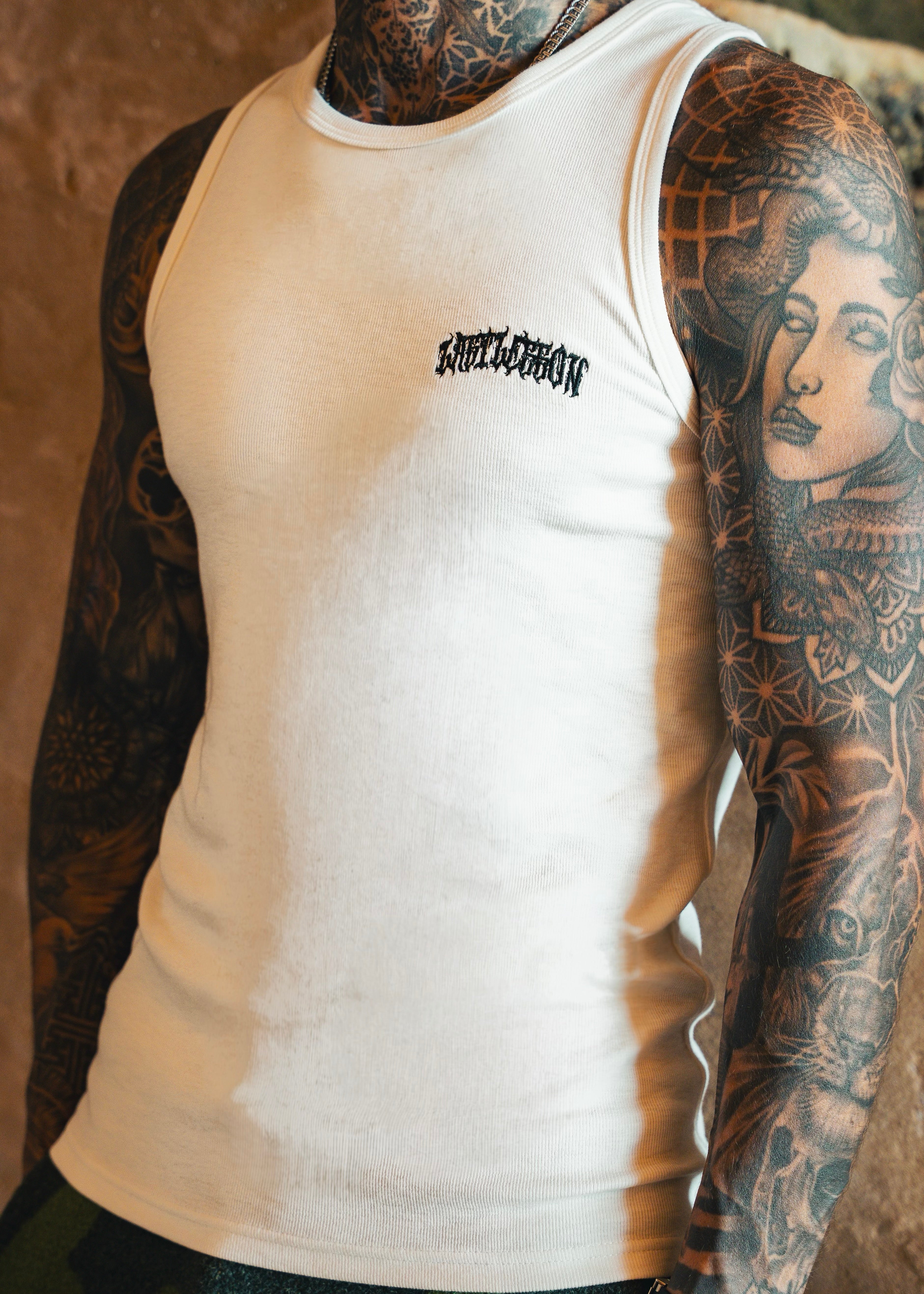 Last Lesson Ribbed Vest White Vest